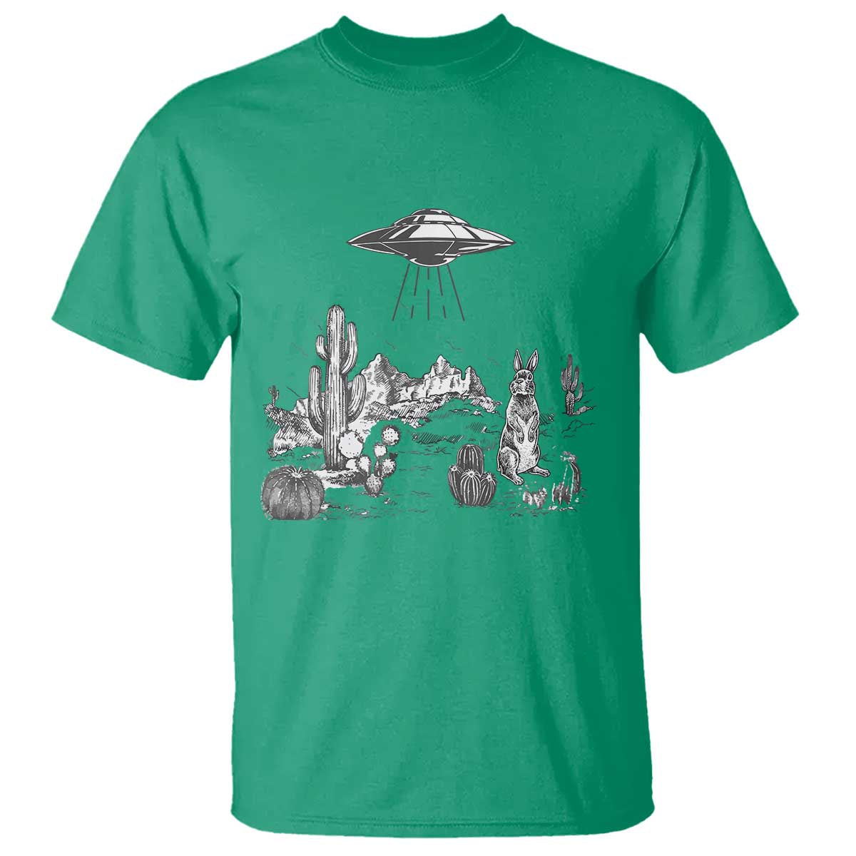 funny-western-easter-day-ufo-bunny-alien-t-shirt