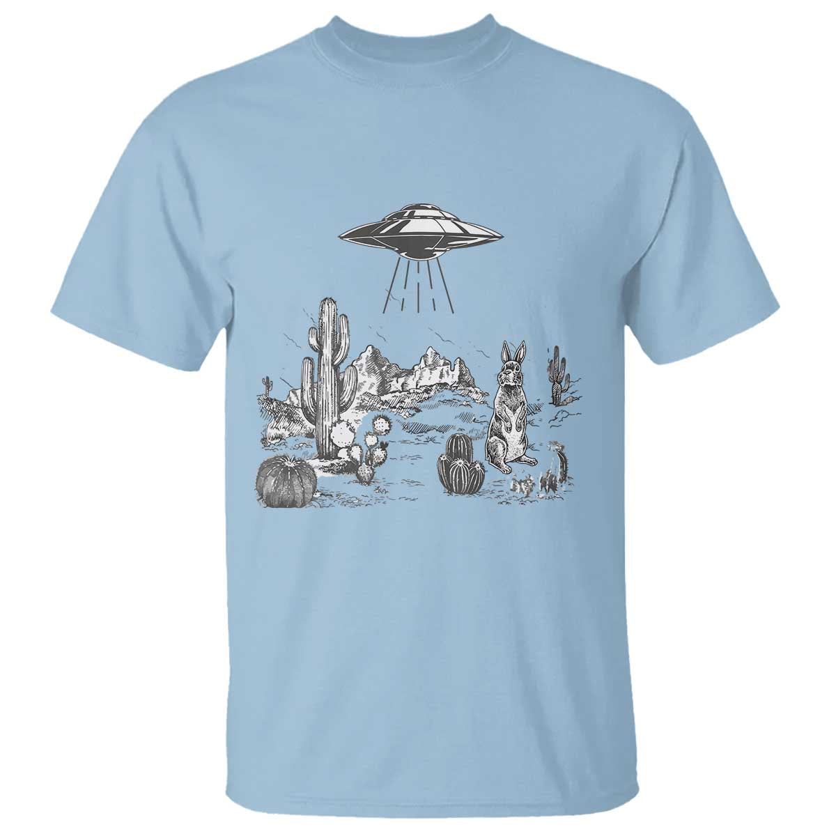 funny-western-easter-day-ufo-bunny-alien-t-shirt