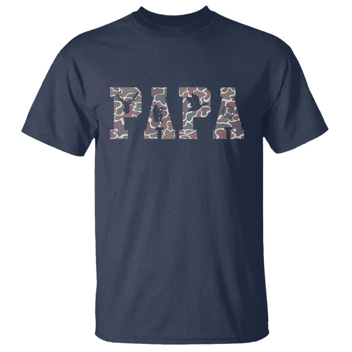 funny-papa-hunting-t-shirt-deer-hunter-fathers-day-camouflage-flag
