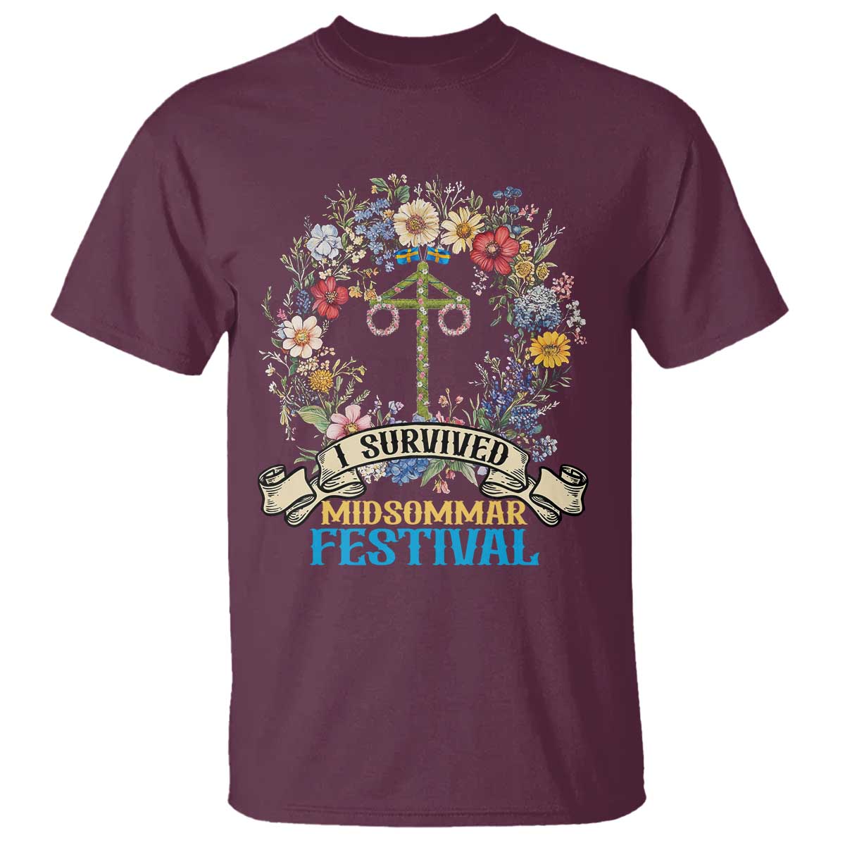 funny-i-survived-midsommar-festival-t-shirt-sweden-summer-festival-maypole