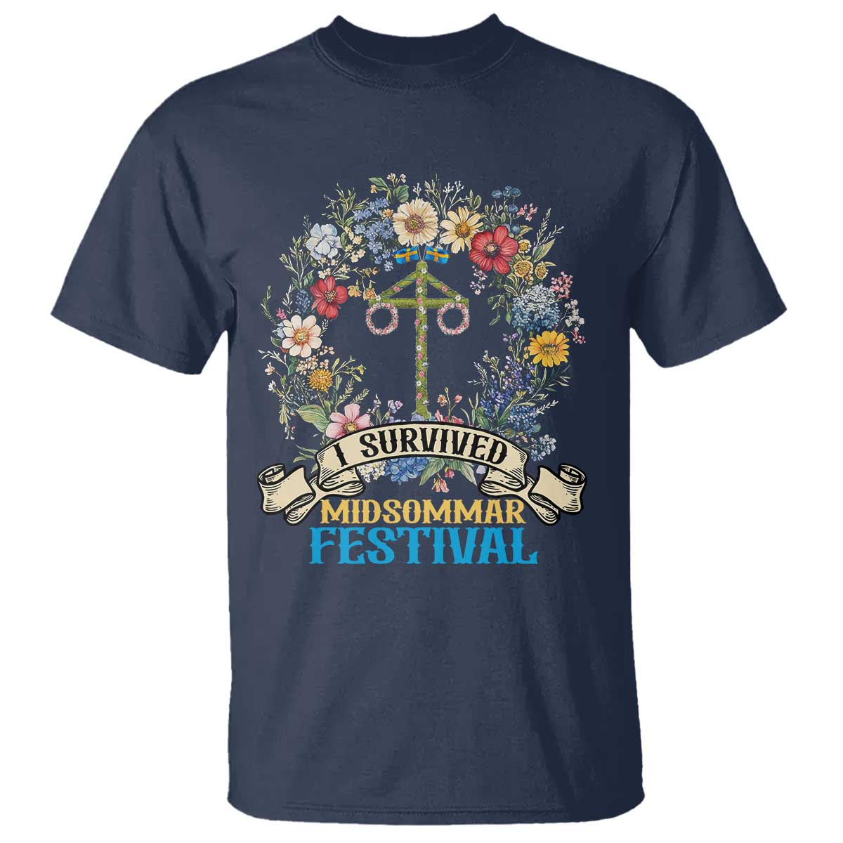 funny-i-survived-midsommar-festival-t-shirt-sweden-summer-festival-maypole