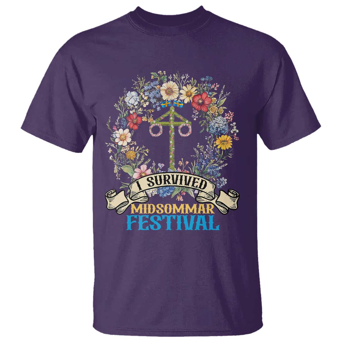 funny-i-survived-midsommar-festival-t-shirt-sweden-summer-festival-maypole