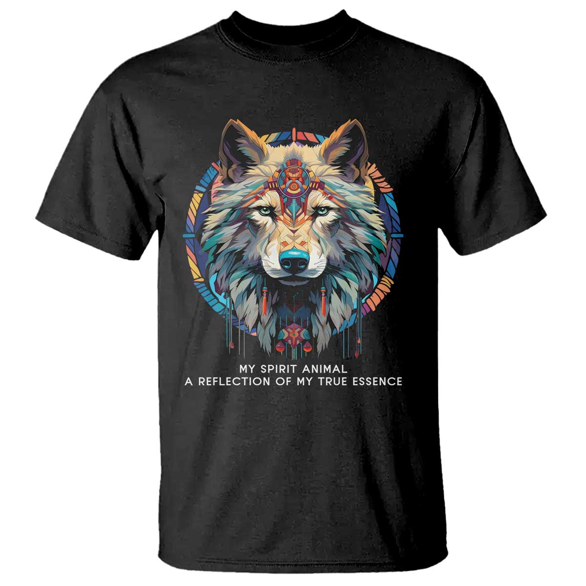 native-americans-t-shirt-my-spirit-animal-a-reflection-of-my-true-essence-wolf