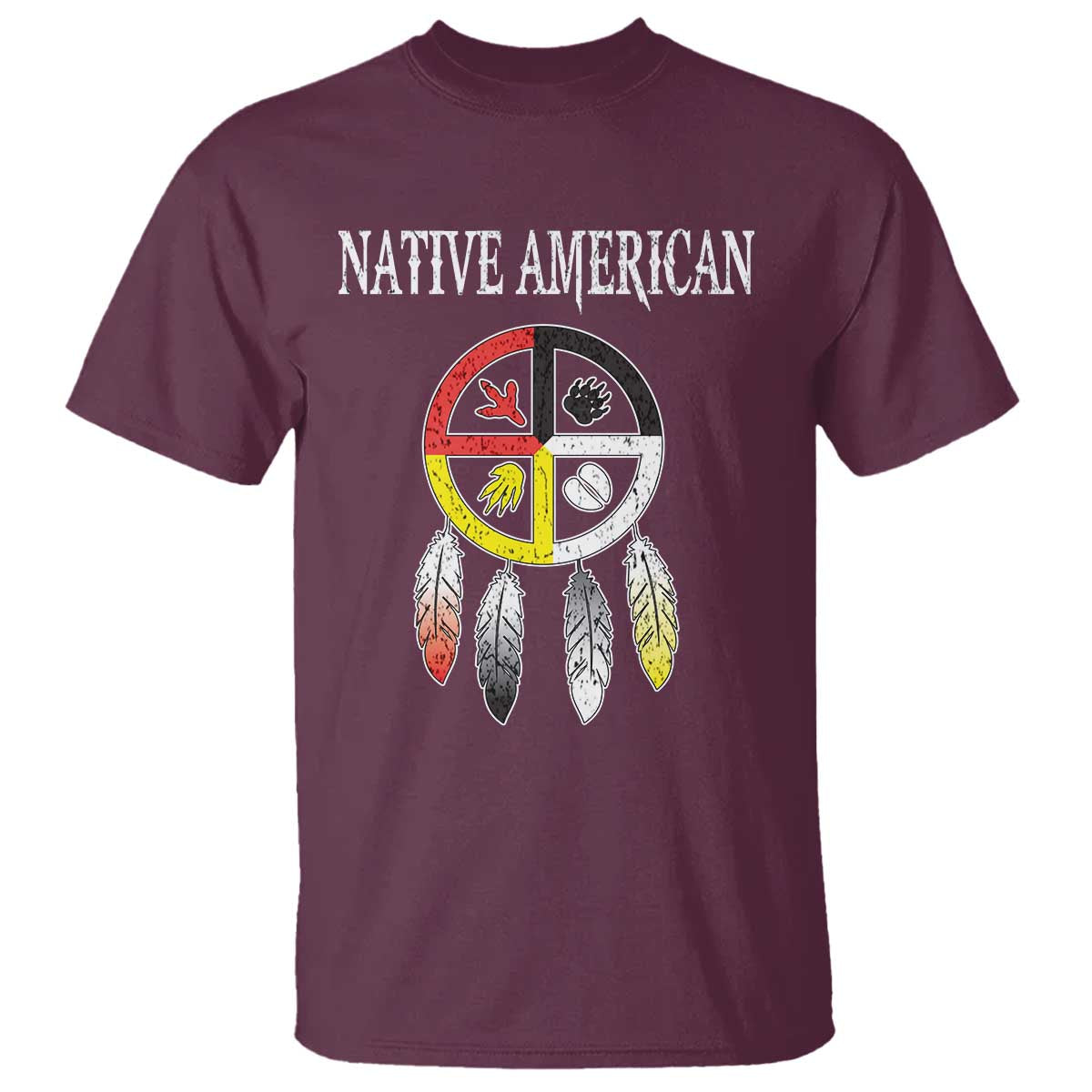 native-american-t-shirt-medicine-wheel-dreamcatcher-spirit-animal-paws
