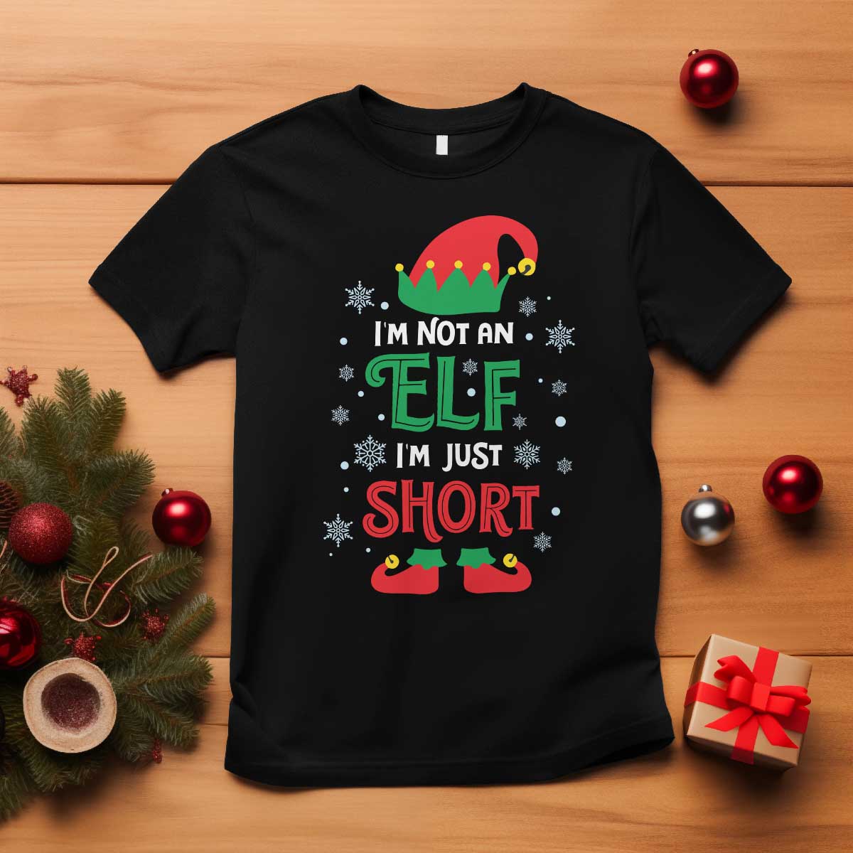 funny-christmas-elf-t-shirt-im-not-an-elf-im-just-short-snowflakes