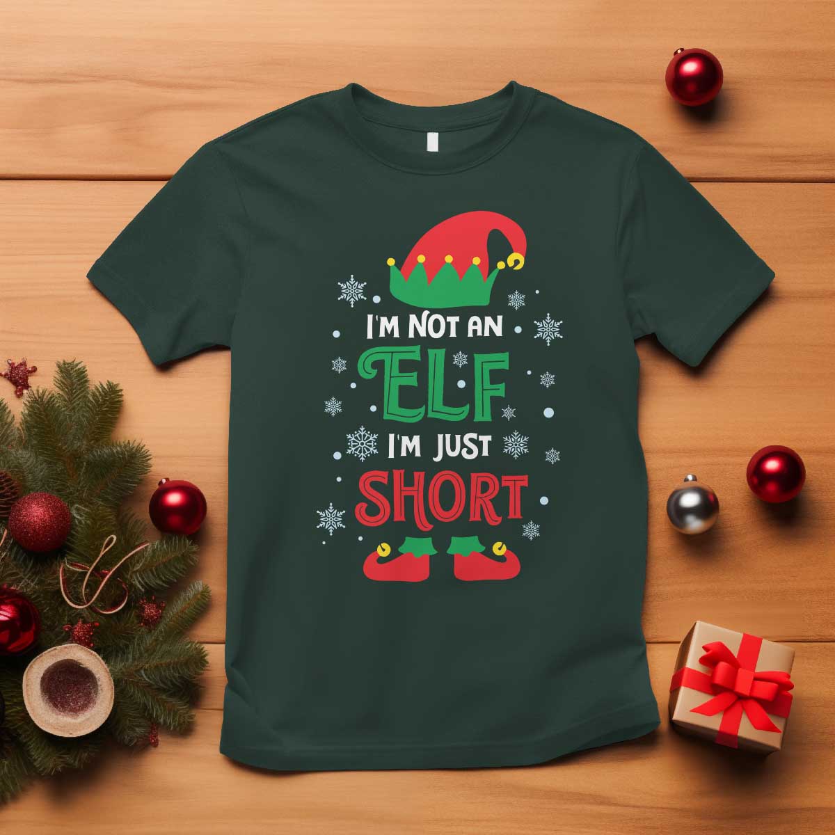 funny-christmas-elf-t-shirt-im-not-an-elf-im-just-short-snowflakes