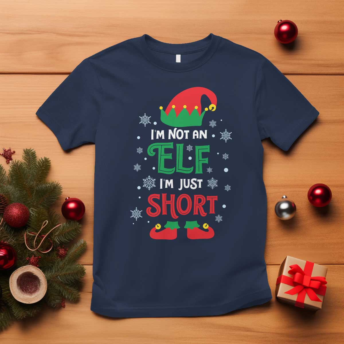funny-christmas-elf-t-shirt-im-not-an-elf-im-just-short-snowflakes