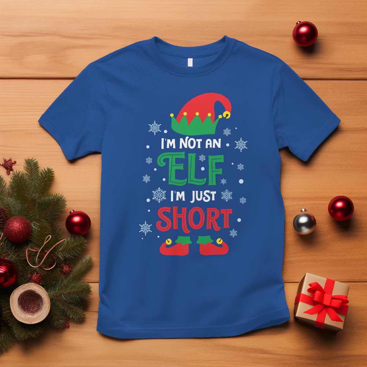funny-christmas-elf-t-shirt-im-not-an-elf-im-just-short-snowflakes