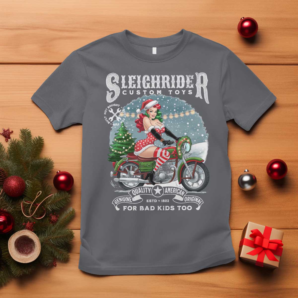 christmas-female-santa-motorcycle-t-shirt-sleighrider-custom-toys-for-bad-kids-too