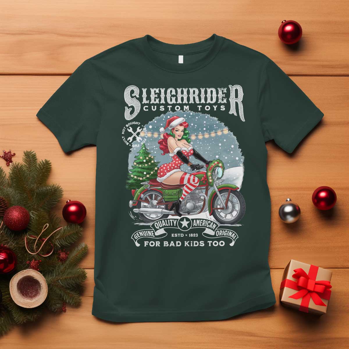 christmas-female-santa-motorcycle-t-shirt-sleighrider-custom-toys-for-bad-kids-too