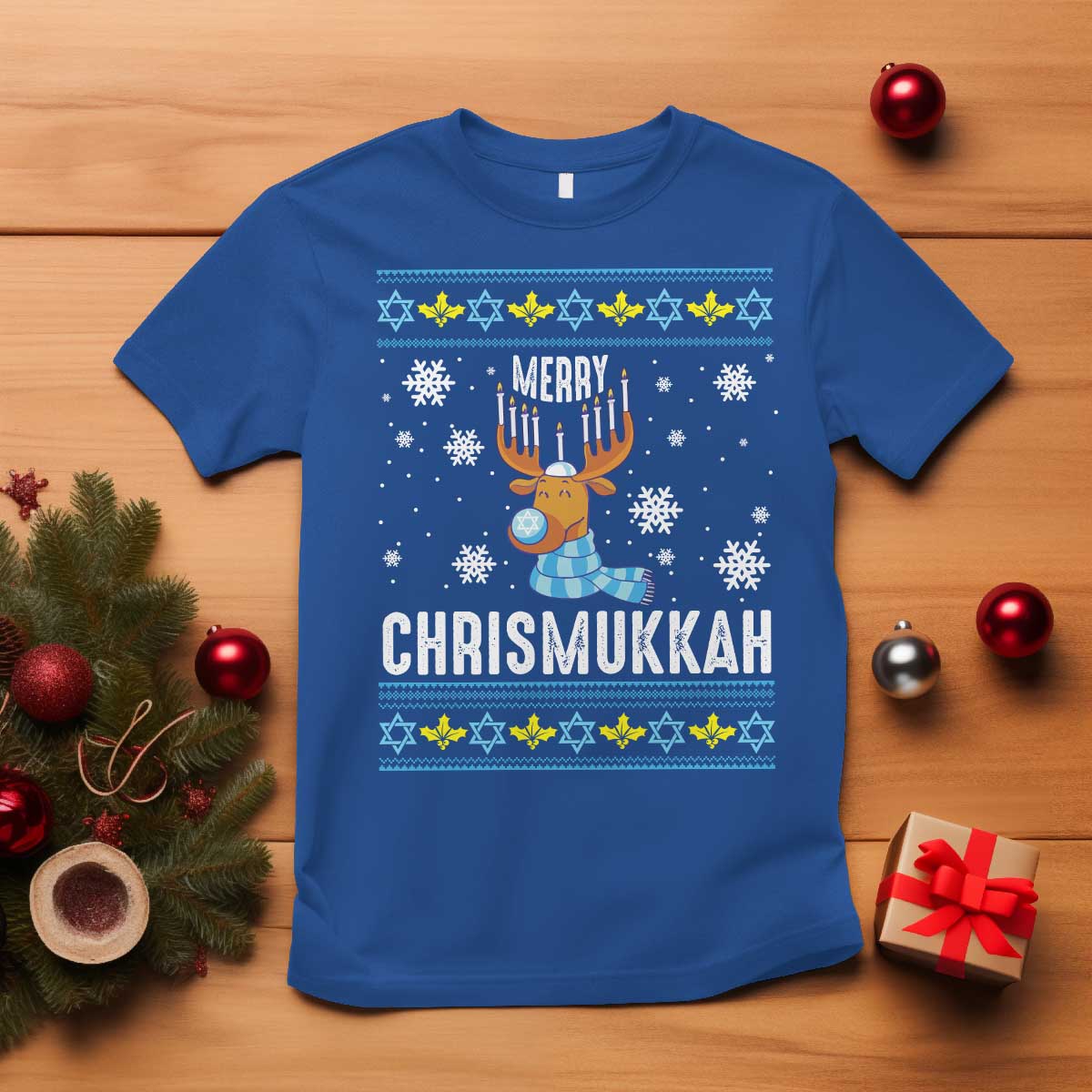 funny-hanukkah-christmas-t-shirt-merry-chrismukkah-reindeer-david-stars-menorah