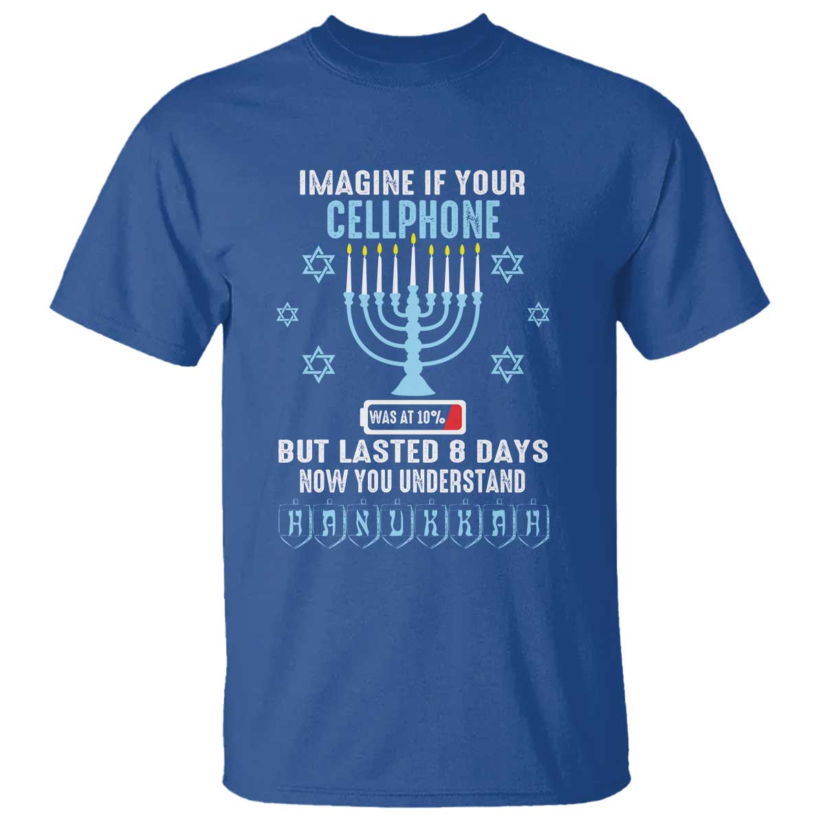 funny-hanukkah-t-shirt-imagine-if-your-cellphone-was-at-10-but-lasted-8-days-menorah