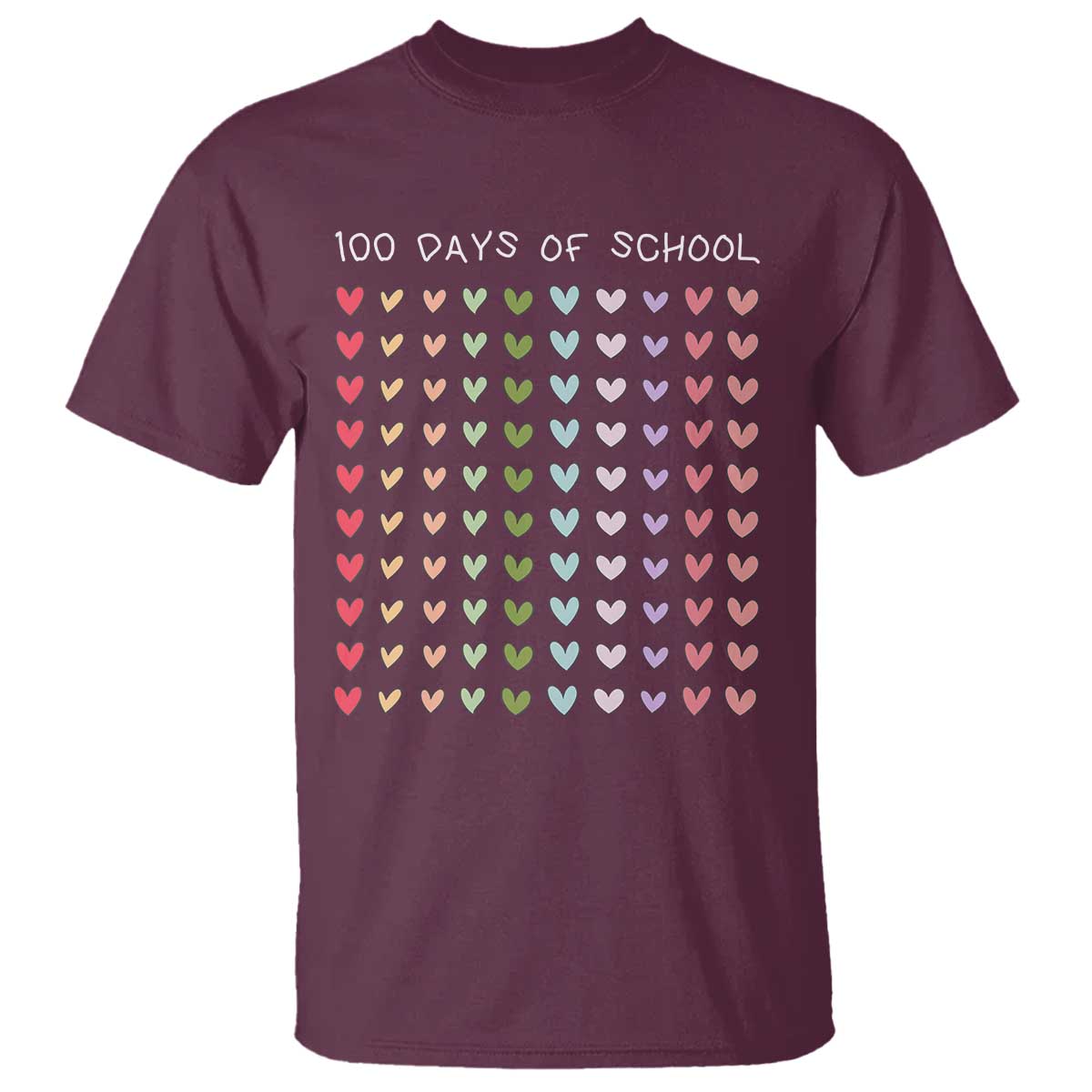 funny-100-days-of-school-pastel-heart-sketch-t-shirt