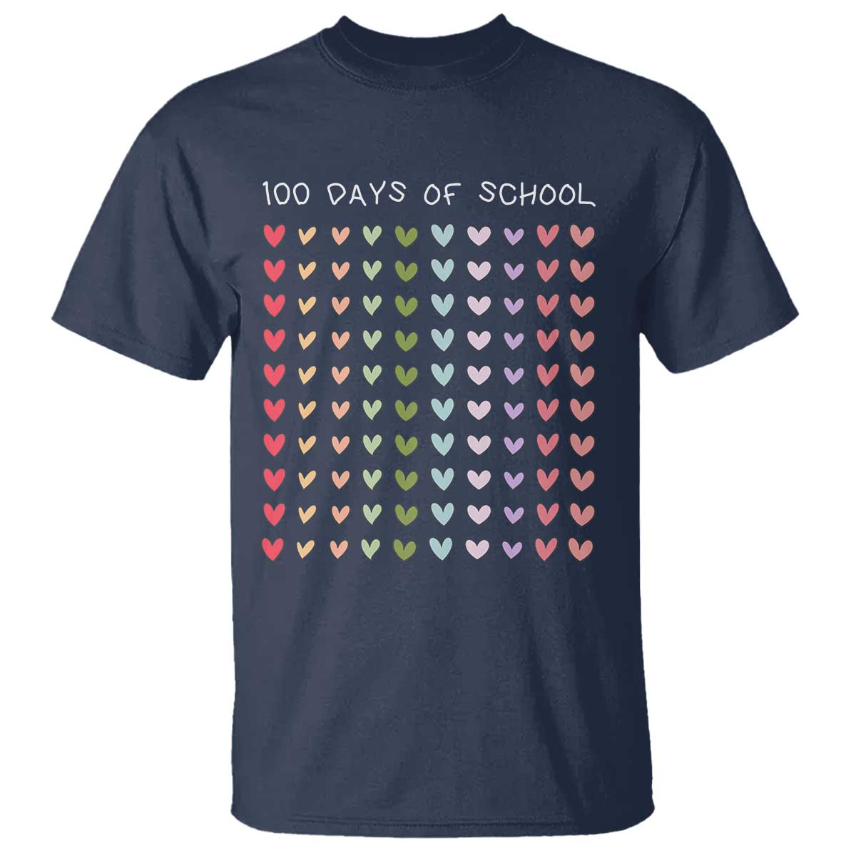 funny-100-days-of-school-pastel-heart-sketch-t-shirt