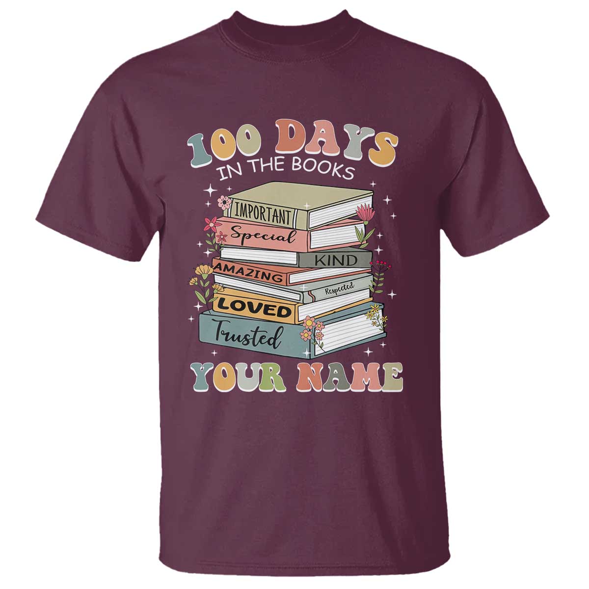 personalized-100-days-in-the-books-t-shirt-custom-name-mr-mrs-teachers-100th-days-of-school