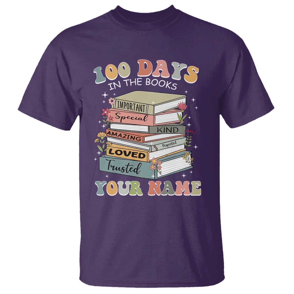personalized-100-days-in-the-books-t-shirt-custom-name-mr-mrs-teachers-100th-days-of-school