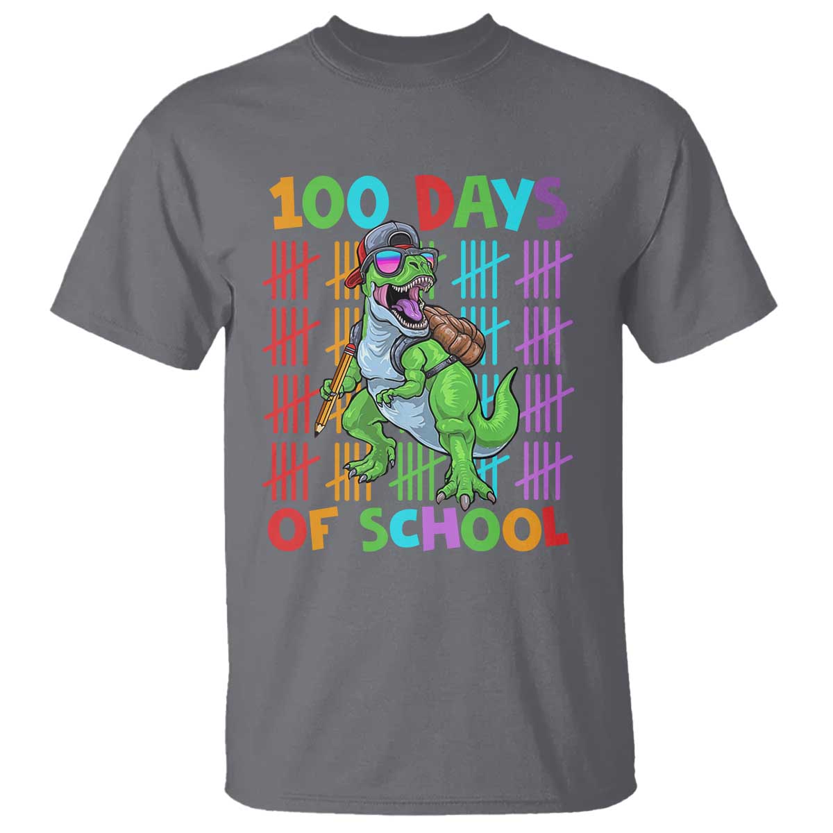 funny-100-days-of-school-t-rex-dinosaur-t-shirt