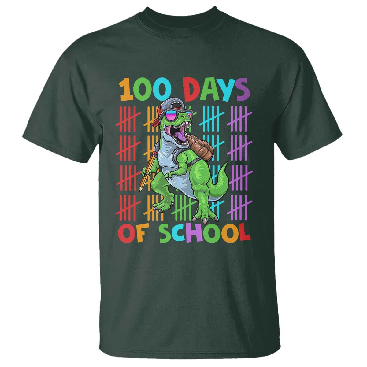 funny-100-days-of-school-t-rex-dinosaur-t-shirt