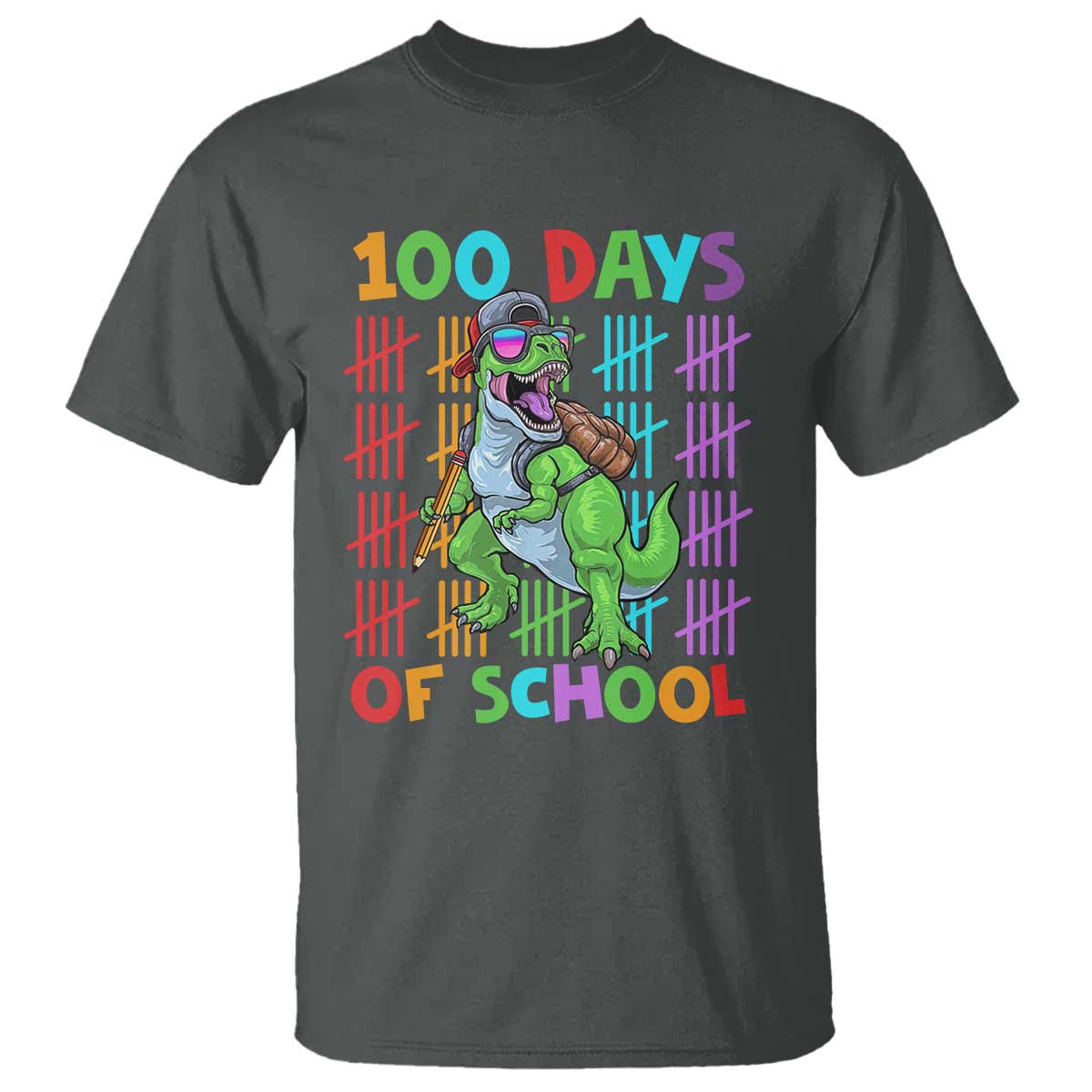 funny-100-days-of-school-t-rex-dinosaur-t-shirt