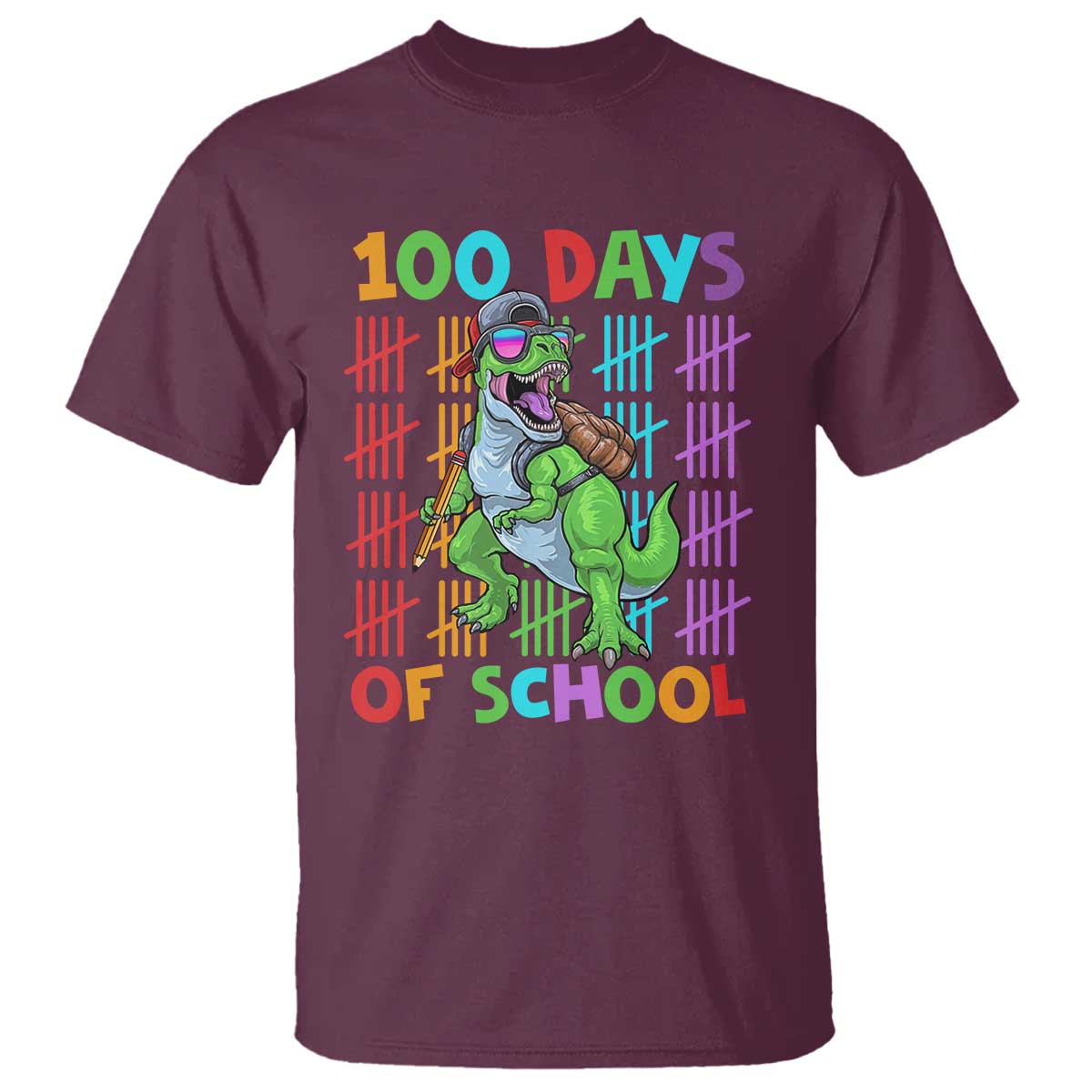 funny-100-days-of-school-t-rex-dinosaur-t-shirt