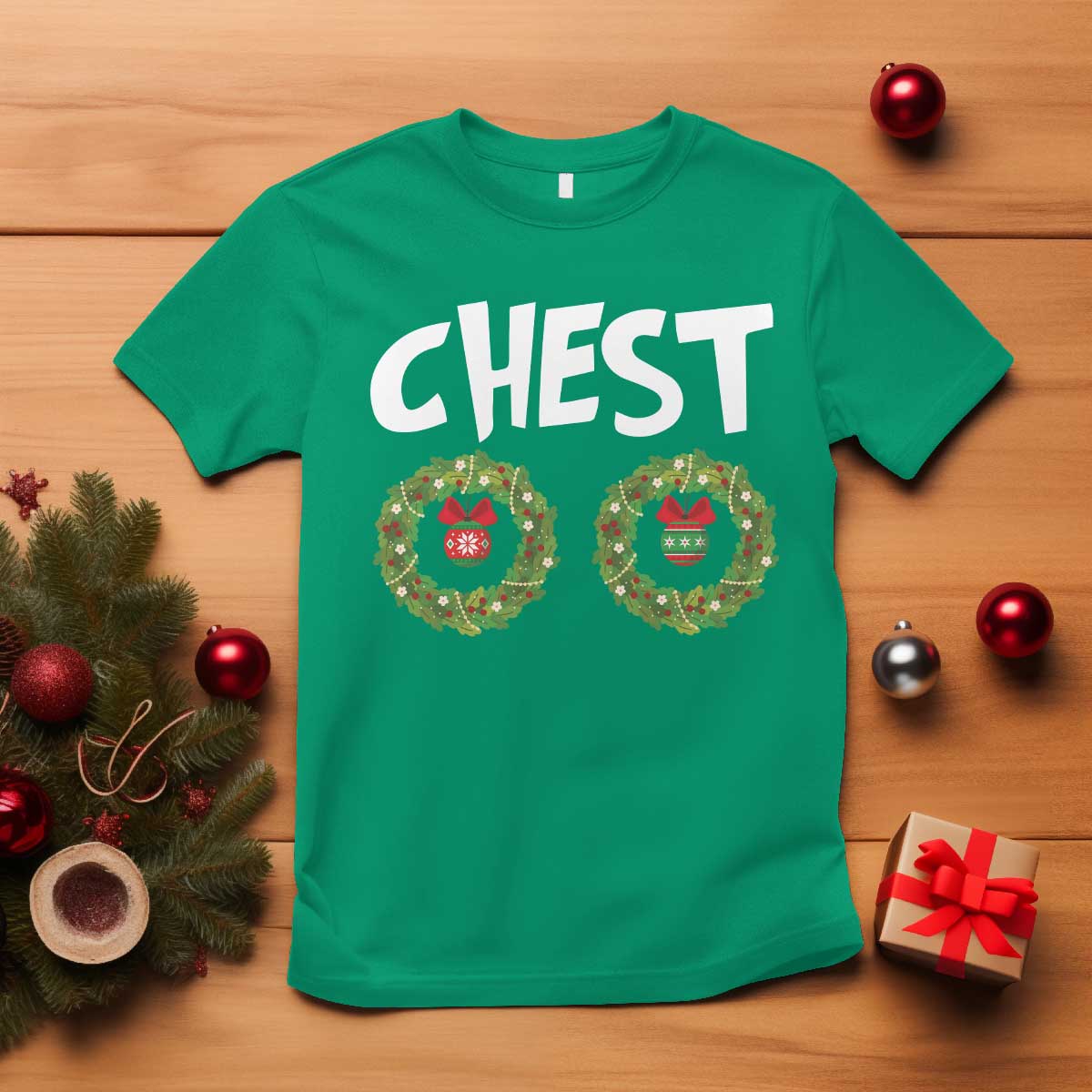 funny-christmas-couple-t-shirt-chest-nuts-bauble-xmas-wreath