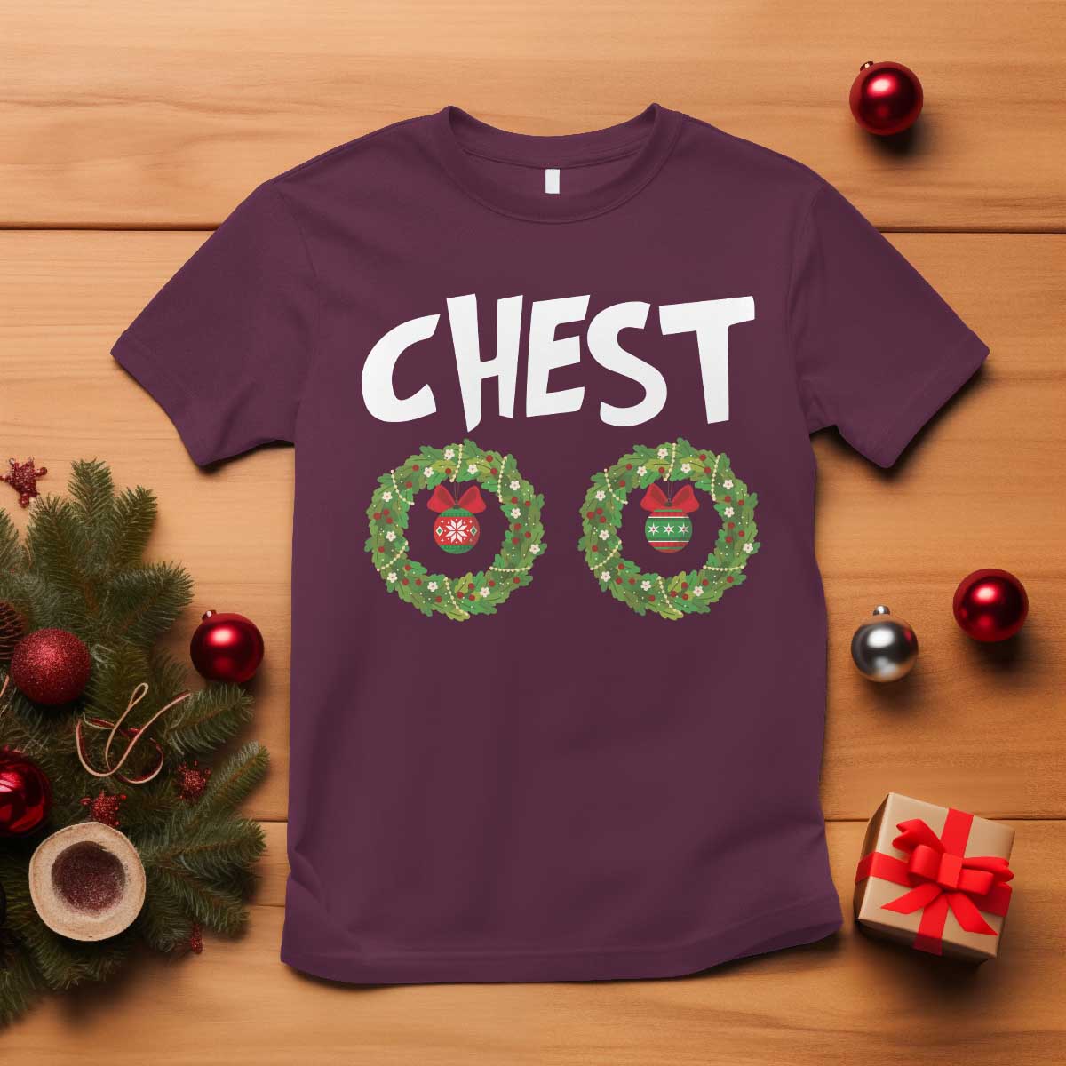 funny-christmas-couple-t-shirt-chest-nuts-bauble-xmas-wreath