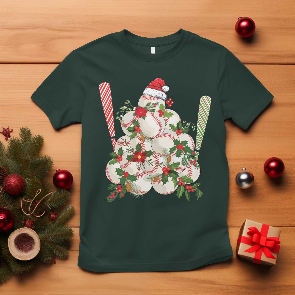 funny-christmas-baseball-t-shirt-santa-sports-balls-snow-xmas-tree