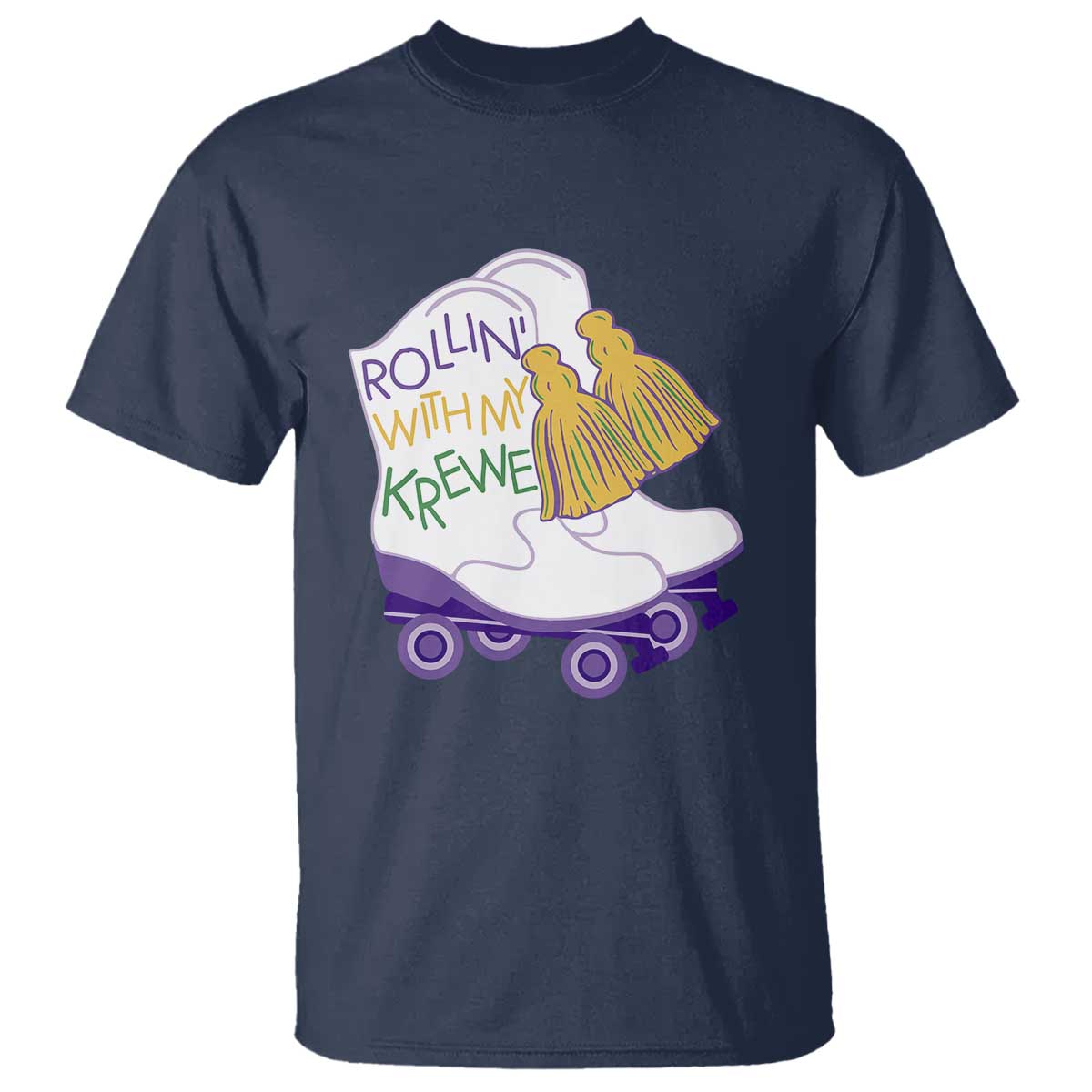 funny-mardi-gras-t-shirt-rollin-with-my-krewe-marching-boots-carnival-party