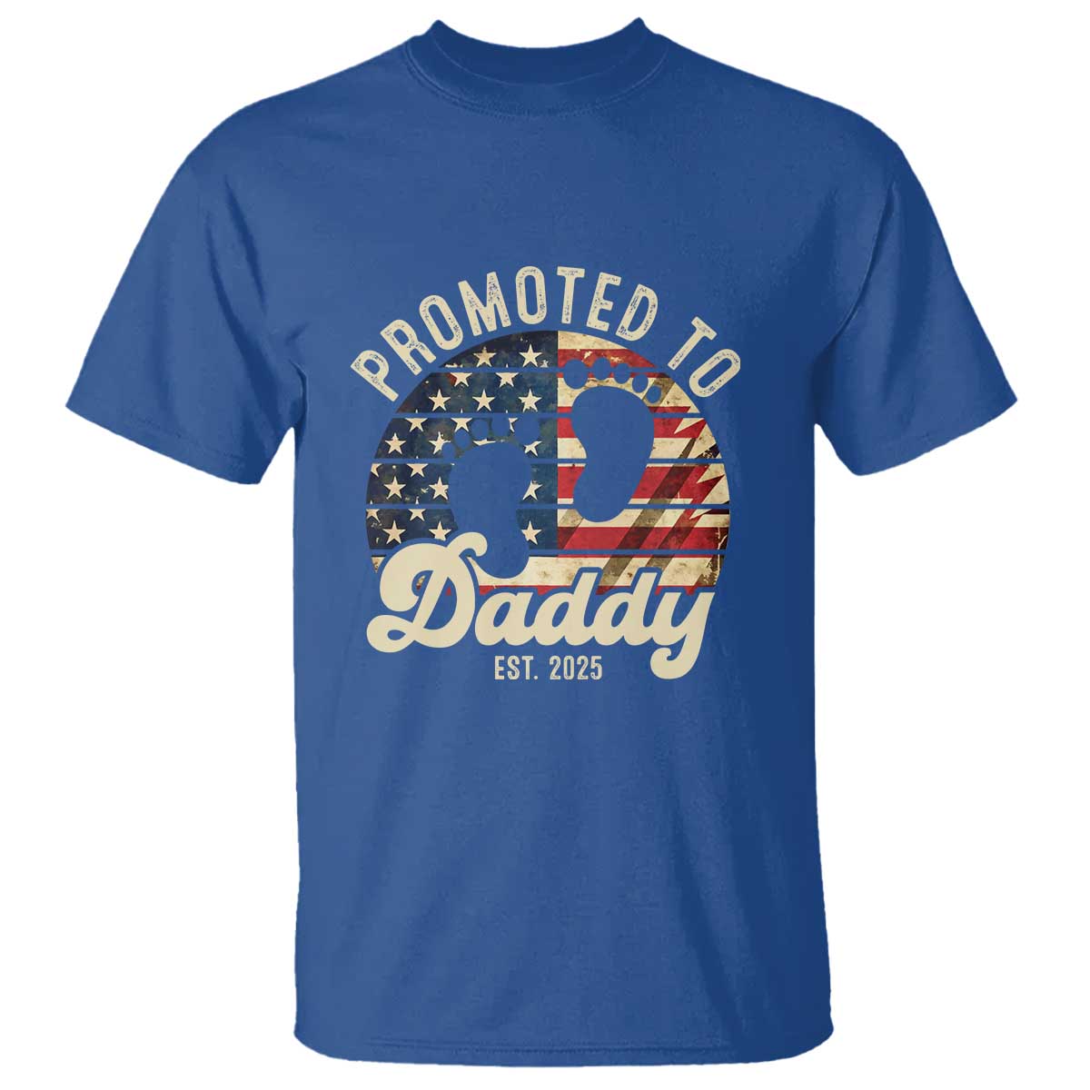funny-promoted-to-daddy-2025-t-shirt-newborn-vintage-american-flag