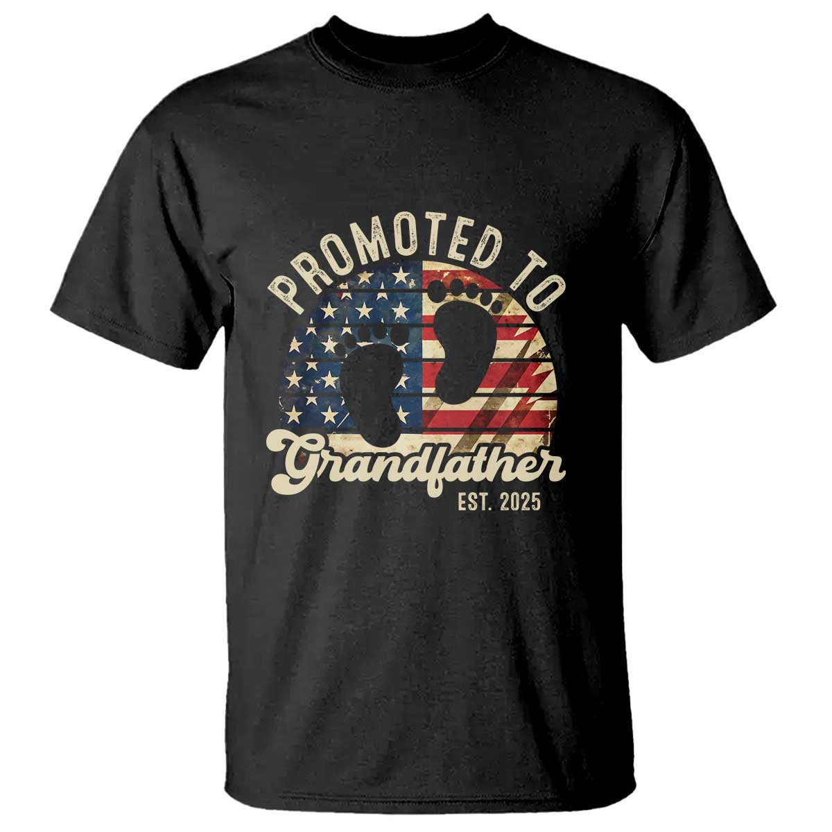 funny-promoted-to-grandfather-2025-t-shirt-newborn-vintage-american-flag
