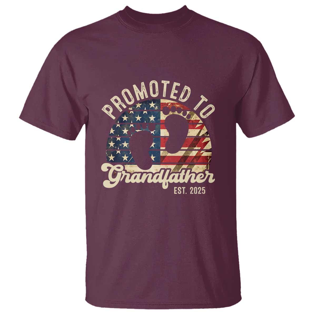 funny-promoted-to-grandfather-2025-t-shirt-newborn-vintage-american-flag