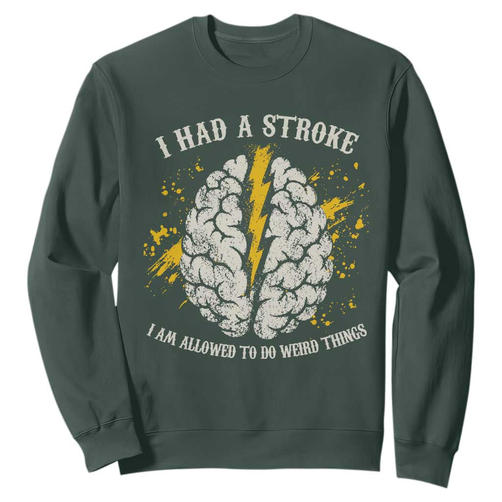 I Had A Stroke I Am Allowed To Do Weird Things Sweatshirt Stroke Survivors