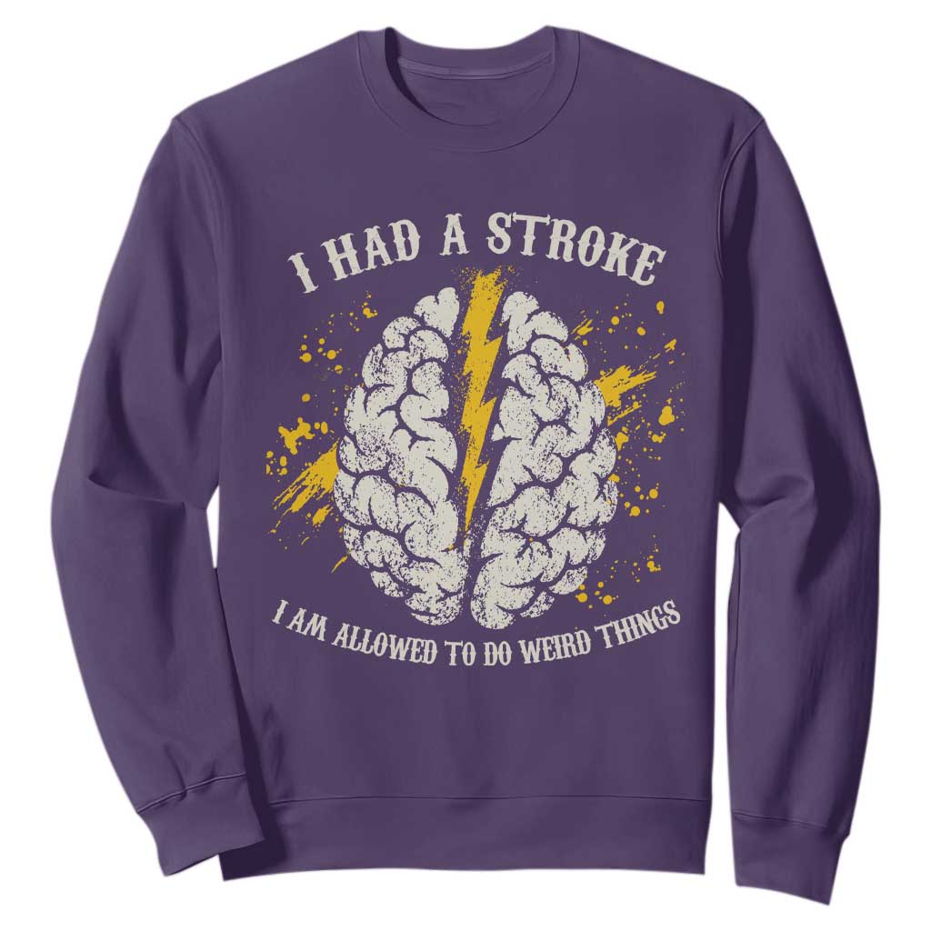 I Had A Stroke I Am Allowed To Do Weird Things Sweatshirt Stroke Survivors