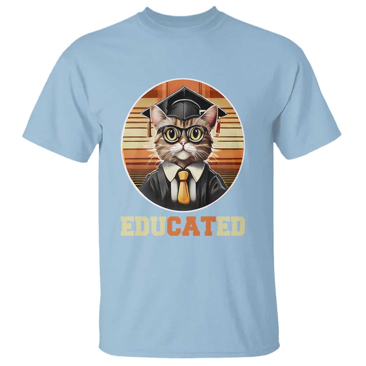 funny-cat-t-shirt-educated-graduation-academic-regalia-cap-gown