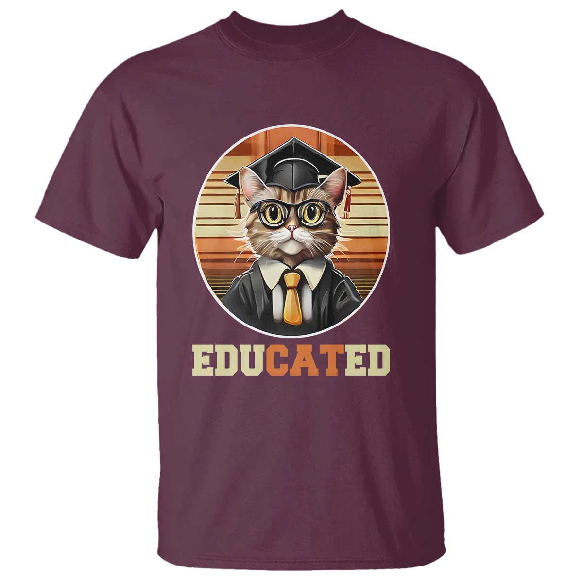 funny-cat-t-shirt-educated-graduation-academic-regalia-cap-gown