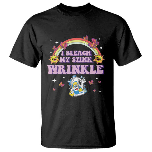 funny-i-bleach-my-stink-wrinkle-t-shirt-gag-adult-humor-rainbow-bleach-bottle