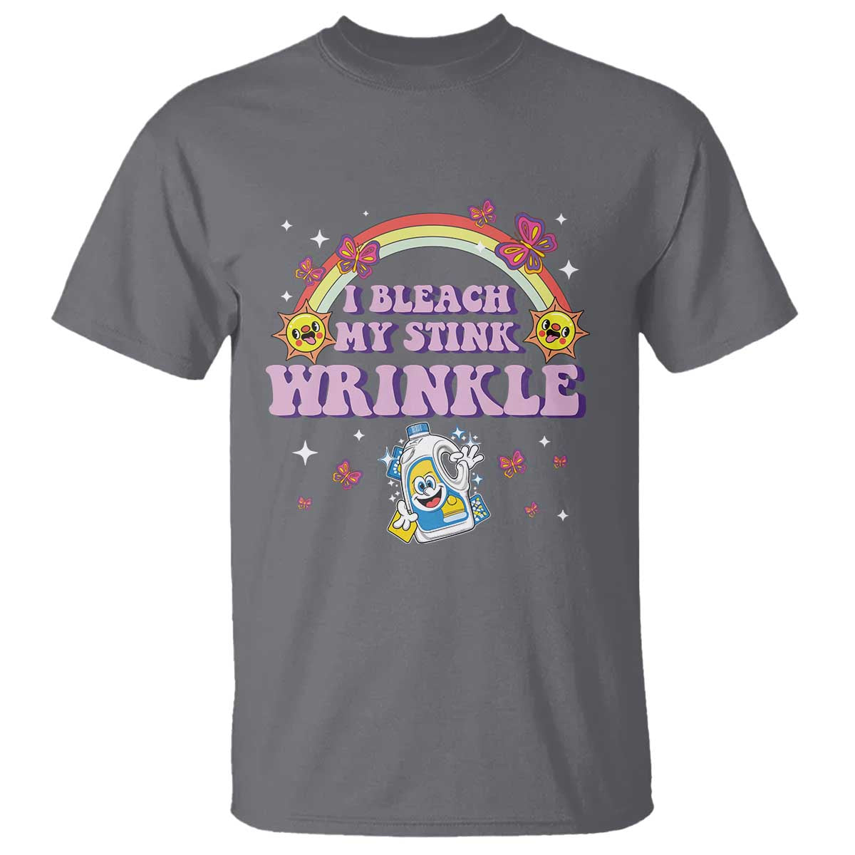 funny-i-bleach-my-stink-wrinkle-t-shirt-gag-adult-humor-rainbow-bleach-bottle