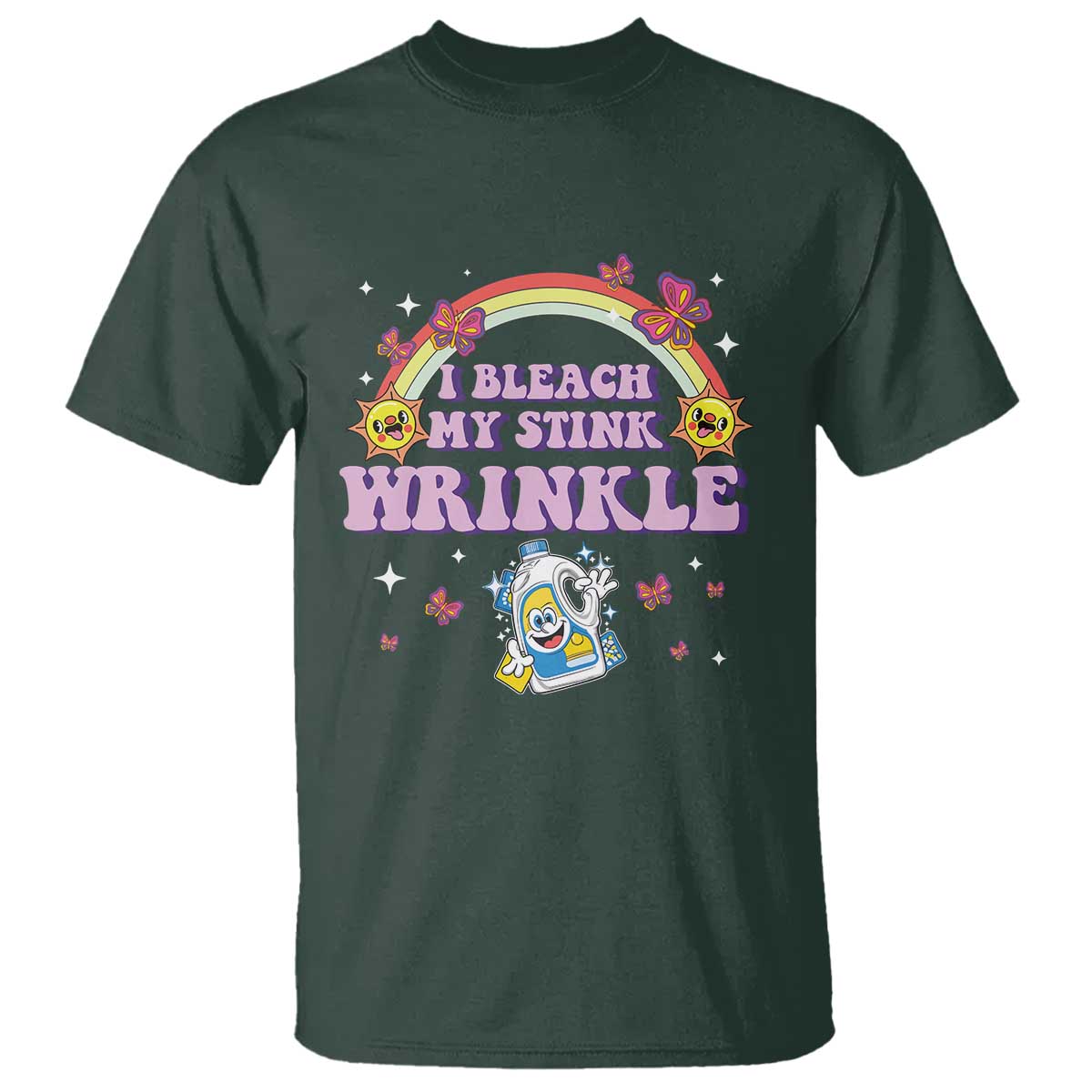funny-i-bleach-my-stink-wrinkle-t-shirt-gag-adult-humor-rainbow-bleach-bottle