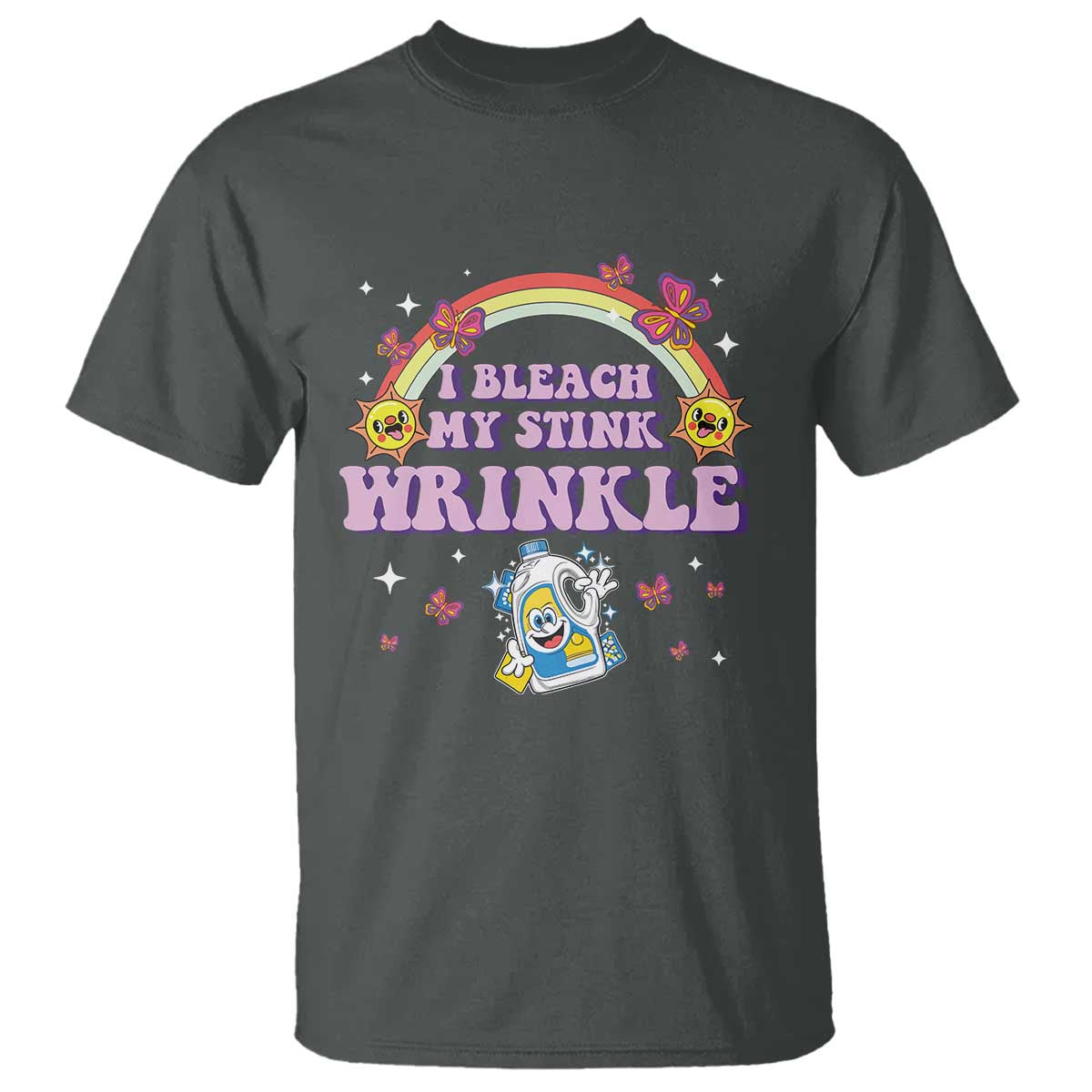 funny-i-bleach-my-stink-wrinkle-t-shirt-gag-adult-humor-rainbow-bleach-bottle