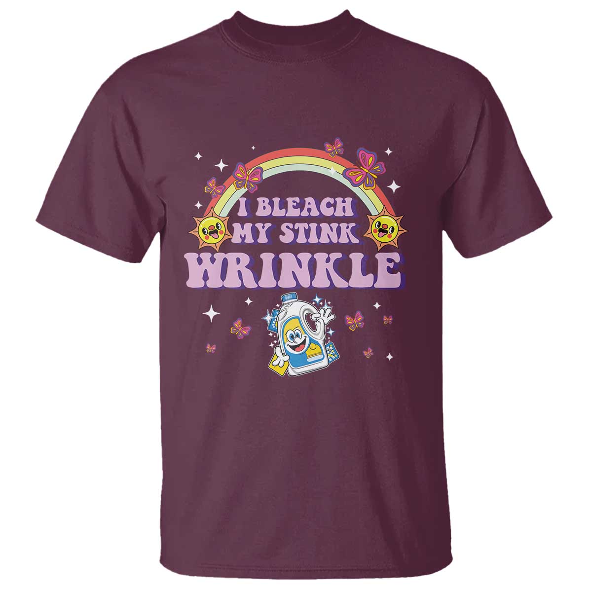 funny-i-bleach-my-stink-wrinkle-t-shirt-gag-adult-humor-rainbow-bleach-bottle