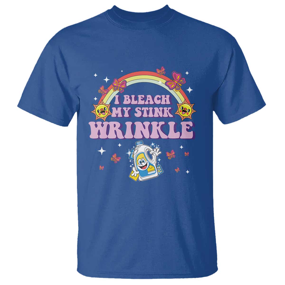funny-i-bleach-my-stink-wrinkle-t-shirt-gag-adult-humor-rainbow-bleach-bottle