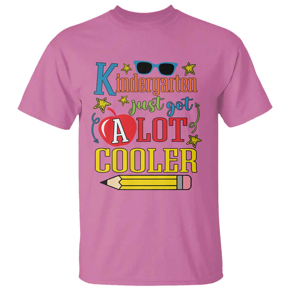 funny-kindergarten-just-got-a-lot-cooler-t-shirt-first-day-of-school-sunglass-red-apple