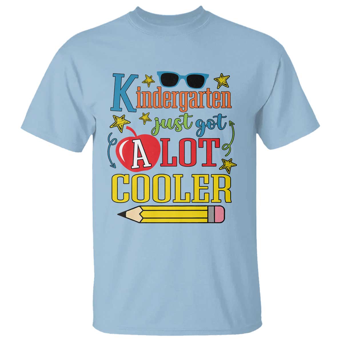 funny-kindergarten-just-got-a-lot-cooler-t-shirt-first-day-of-school-sunglass-red-apple