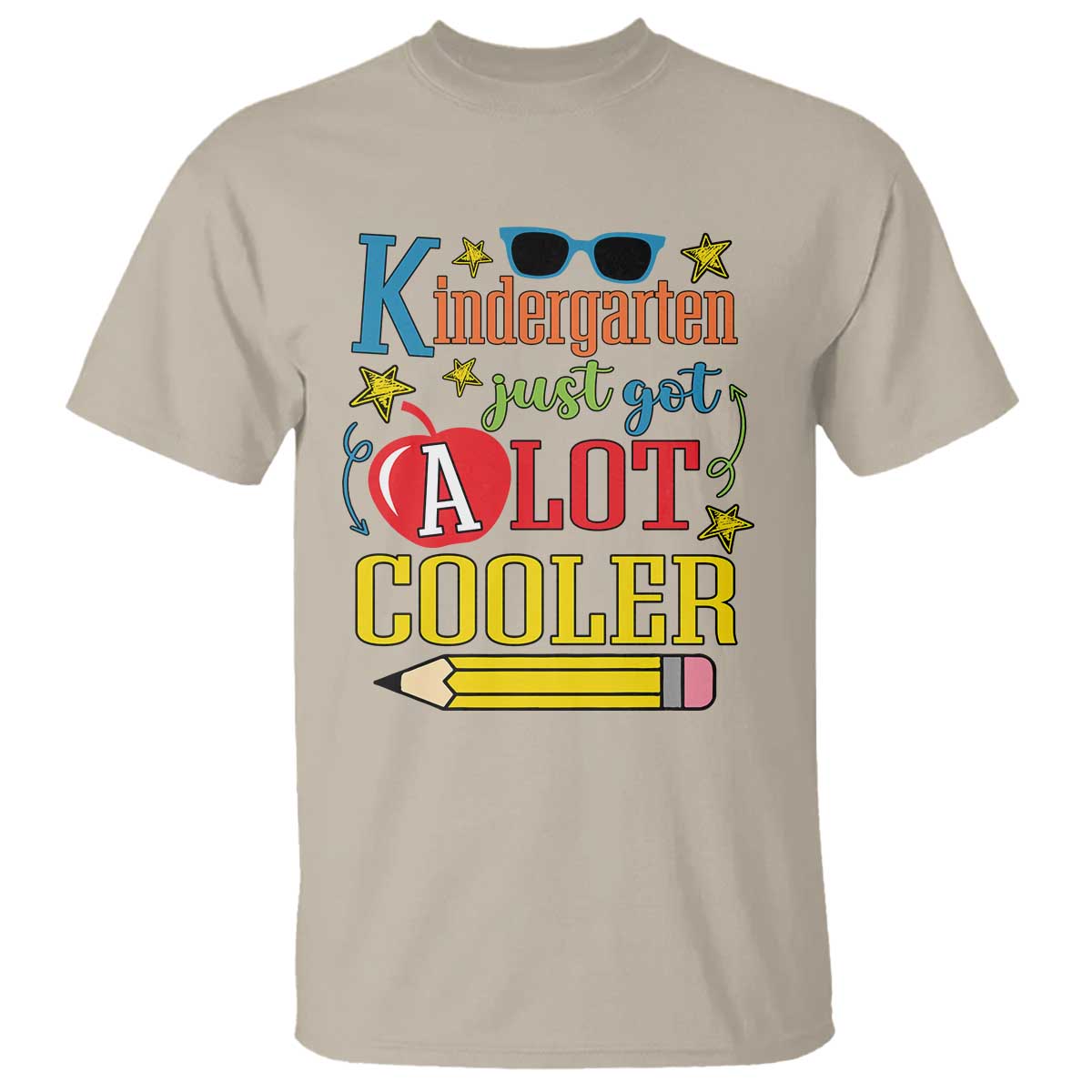 funny-kindergarten-just-got-a-lot-cooler-t-shirt-first-day-of-school-sunglass-red-apple