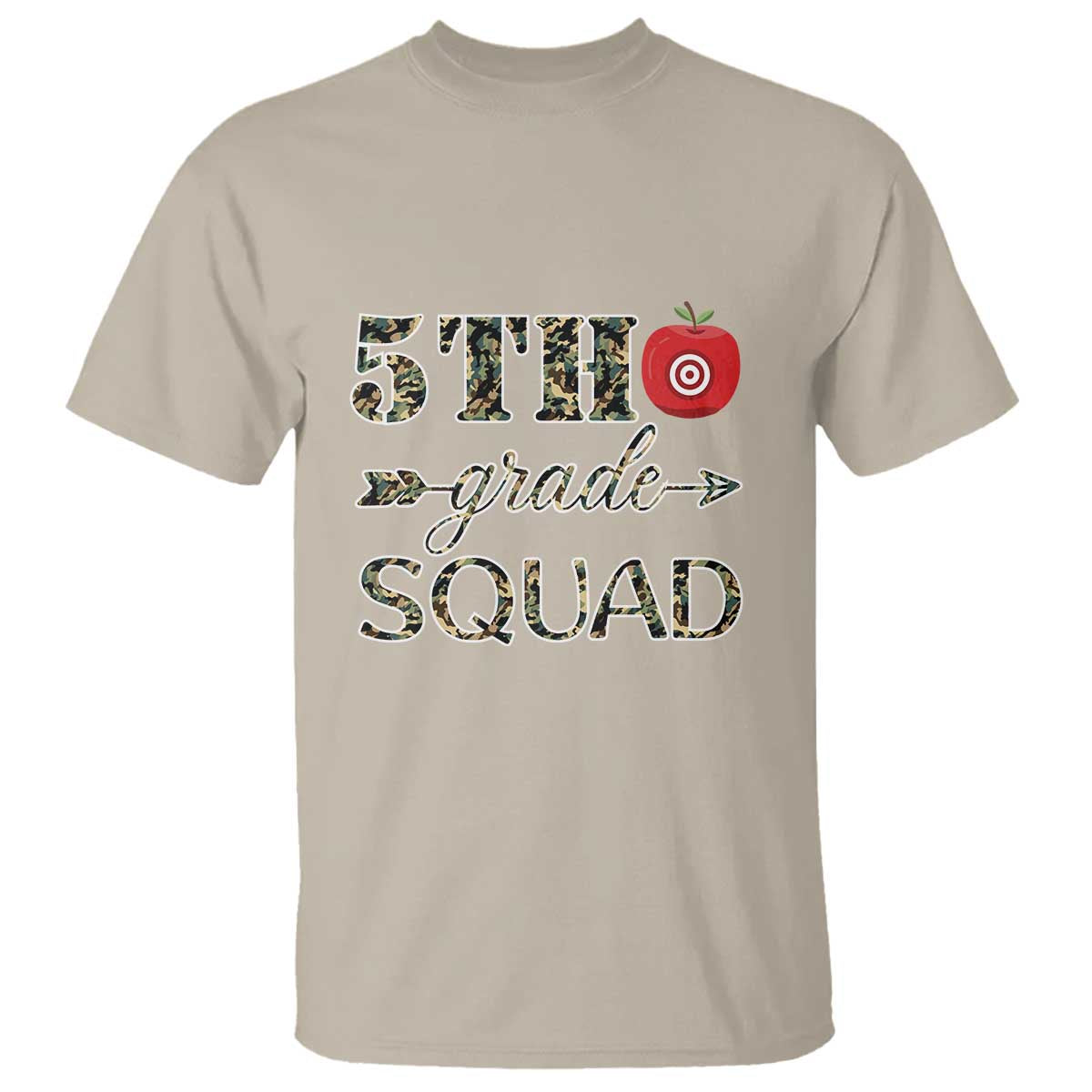 funny-back-to-school-hunting-t-shirt-5th-grade-squad-camo-flag-apple-arrow