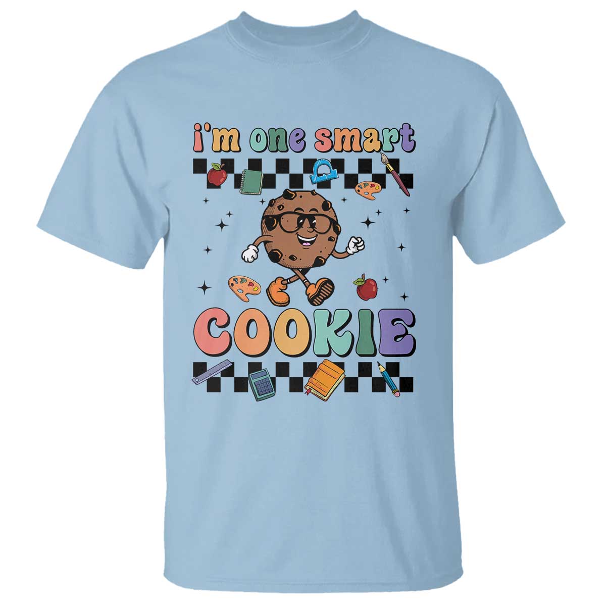 funny-student-t-shirt-im-one-smart-cookie-apple-book-ruler-pencil