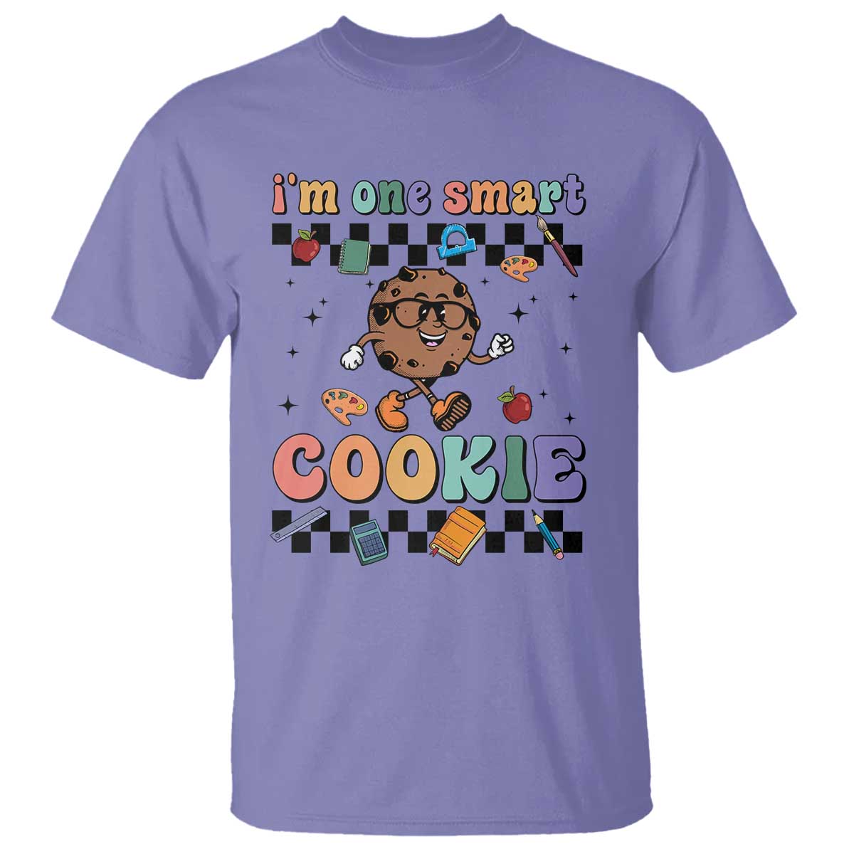 funny-student-t-shirt-im-one-smart-cookie-apple-book-ruler-pencil