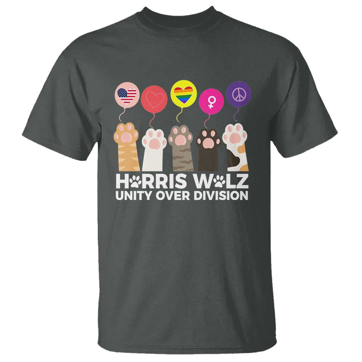 funny-harris-walz-supporter-t-shirt-unity-over-division-cat-paw-american-flag-human-rights-feminism-equal-rights
