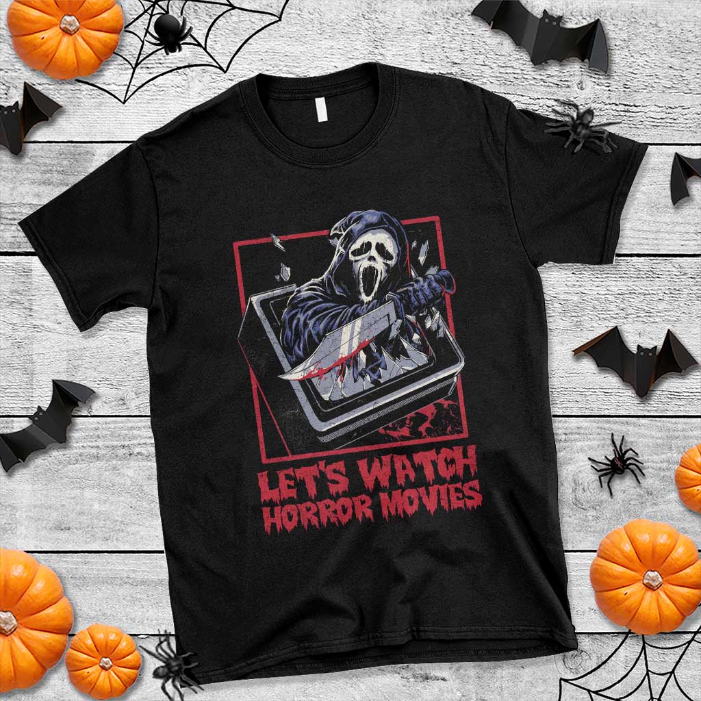 funny-halloween-t-shirt-lets-watch-horror-movies-ghost-broken-televison-knife