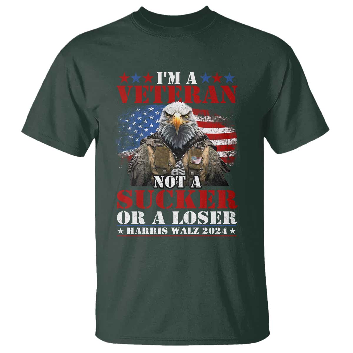 harris-walz-2024-t-shirt-im-a-veteran-not-a-sucker-or-a-loser-eagle-american-flag